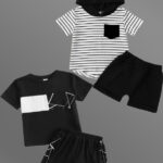 Lofn Baby Boys & Baby Girls Casual T-shirt Shorts(Multicolor)