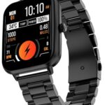 Fire-Boltt Ninja Blaze Smart Watch, Stainless Steel Strap & Steel Body, 1.83” Display Bluetooth Calling Built-in Mic & Speaker, 120+ Sports Modes, Smartwatch for Man and Woman Onyx Black