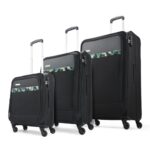 Aristocrat Commander Set of 3 Soft Case (S+M+L) Trolley Bags, Black