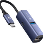 Portronics Mport Swift 3-in-1 Type-C Hub with 4K@30Hz HDMI, USB 3.0 & 100W PD Charging USB Hub(Grey)