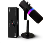 Kreo Sonik Professional Dynamic Mic with RGB, Noise Rejection, Dual Connectivity Camera Microphone