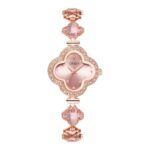 ORSGA Watches For Women CLOVER Shape Bracelet Stainless Steel Watch For Women – Latest Unique Women Watch Rose Gold Wrist Analog Ladies Watch Women Watches – Pink