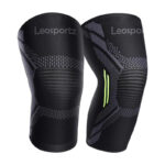Leosportz 2 Pack Brace, Compression Sleeve Unisex, Running,Gym, Hiking Knee Support(Green, Black)