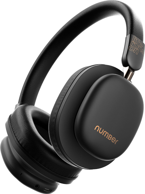 Number Headit Pro 100H Battery, Dual Pairing, 40mm Hi-Bass Drivers, AI ENC, 35ms Gaming Bluetooth(Pro Black, On the Ear)