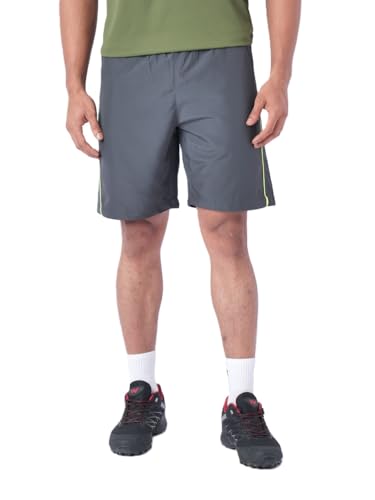 Wildcraft Men’s Solid Regular Fit Shorts| Mid Waist with Adjustable Drawcord, Charcoal Grey, Medium