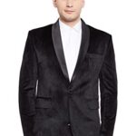 Wintage Men’s Regular Fit Tuxedo Casual Blazer (Tuxvelvet201color3s36_Black_X-Small, 36)