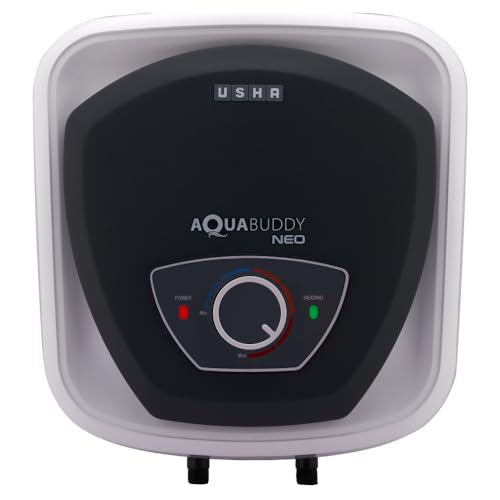USHA AquaBuddy Neo Geyser 25 Litre 5 Star BEE Rating | Copper Heating Element | Storage Water Heater with Anti-Rust Protection | Warranty: 8 Yr Tank, 2 Yr Product