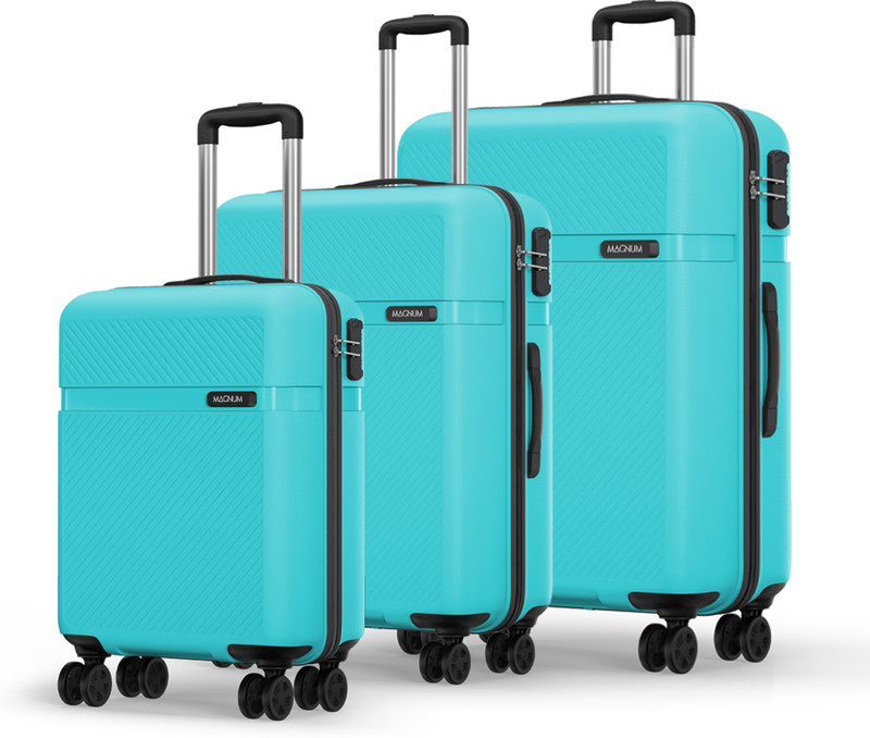 Safari Magnum Fury Set of 3 (Small 55cm | Medium 65cm | Large 75cm) 4W Cabin & Check-in Set 8 Wheels – 30 Inches