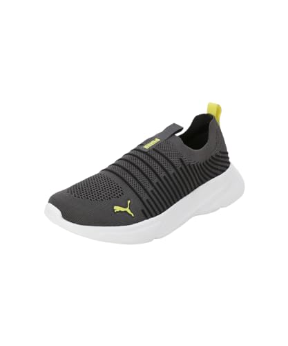 Puma Mens Kardio Slipon Black-Dark Coal-Lime Sheen Sneaker – 7 UK (39713101)