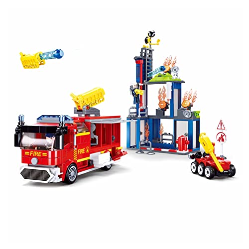 Sluban Fire Fighting Training Center Building Blocks Kit for Kids – Creative Construction Set with 585 Pieces, BIS Certified Building Kit and Gifts for 6+ Year Old Boy or Girl