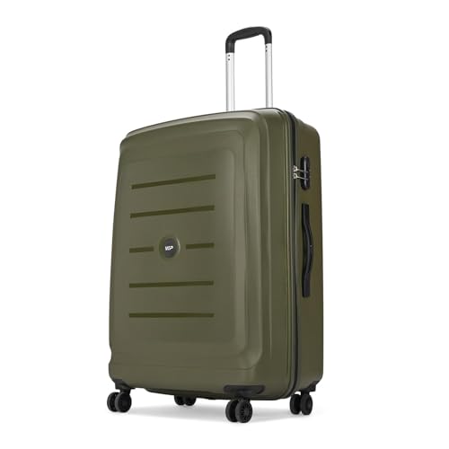 VIP Polypropylene Corsa Check-in 75 Cm (Large) 8 Spinner Wheels Trolley Bags for Travel, Hard Case Lightweight Bag with Combination Lock, Tough Suitcase for Travel (Green)
