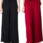 FIBBIZZ Regular Fit Women Red, Black Trousers