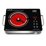 Kenstar Infra LUMO 2000W Infrared Stove with 11 Power Levels, 4 Preset Modes, Toughened Glass Top and Timer Function Silver Black