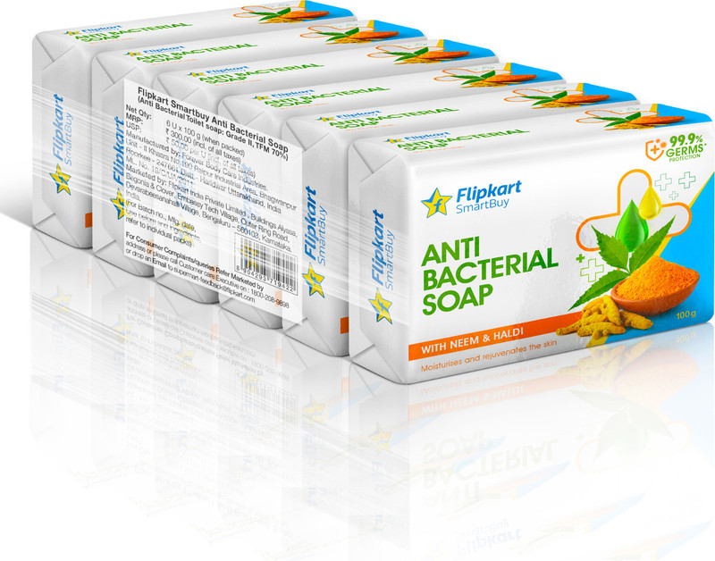 Flipkart SmartBuy Anti-bacterial & Moisturising Soap – Neem & Turmeric(6 x 100 g)