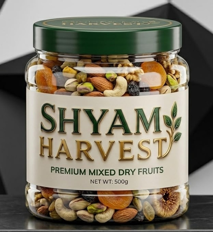 SHYAM HARVEST Natural Premium Mix Dry Fruits |Healthy Nutmixed| [500GM ][ JAR ] (1 x 500GM g) Assorted Seeds & Nuts(-1 x -500 g)