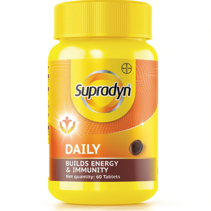 Supradyn Daily Multivitamin with 12 Vitamins, Zinc|For Immunity & Energy Tablets(60 Units)