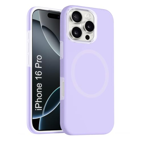 iPhone 16 pro Silicone Magsafe Case | Shock Proof Design & Camera Protection | Premium Rubberised Apple iPhone 16 pro Cover (Microfiber Lining) | Ultra Smooth Silicone – Purple