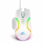 Ant Esports GM320 RGB Optical Wired Gaming Mouse | 8 Programmable Buttons | 12800 DPI I Ergonomic Design with Braided Cable – White