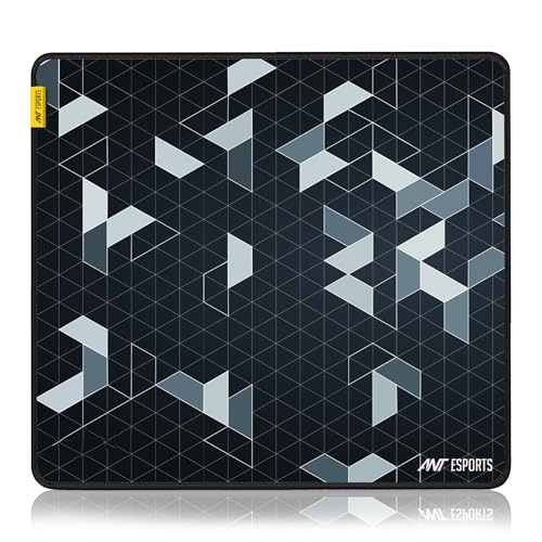 Ant Esports Prism Mouse Pad with Anti-fray Stitching, Waterproof Surface & Non-Slip Rubber Base with Stitched Edges Gaming Mouse Mat for Laptop, Compatible with Laser and Optical Mice – Black