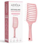 Detangling Hair Brush for Wet & Dry Hair, Flexible Vented Styling Comb with Ball Tip Bristles for Curly, Wavy & Straight Hair, Scalp Massage Grooming Tool for Women Men Kids