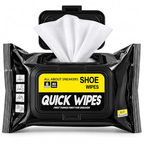 AL- FALAH Shoe Wipes Sneaker Cleaner – Instant Sneaker Cleaning Wipes, Quick Dirt & Stain Remover for Shoes, Portable Shoe Cleaning Kit for Sneakers, Leather, and Canvas(Packs of 80) Multicolor