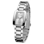 Giordano Analog Watch for Women – Rectangular Dial, Stainless Steel Strap, Crystal Accent Markers, Elegant Wristwatch – GZ-60140-11