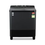 Midea 7kg Semi Automatic Top Load Washing Machine, Dual Wave Pulsator, Heavy Duty Motor, 1350 RPM High-Speed Spin, Collar Scrubber, Top Load Washer (MWMSA070PDX (KG), Black-Grey)