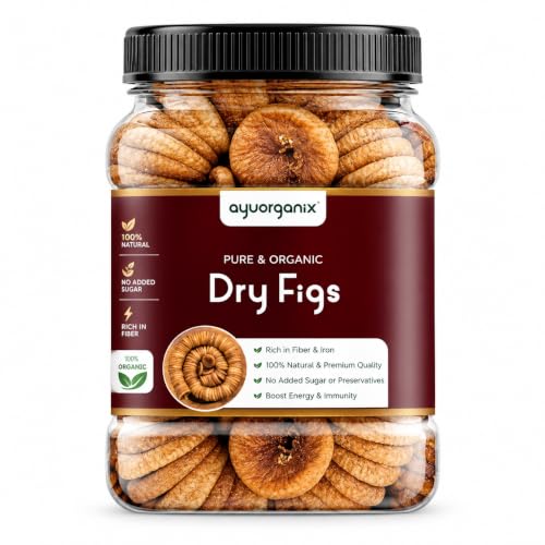 AYUORGANIX Premium Aghnai Anjeer 500g | Dried Figs | Naturally Sweet & Soft Dry Fruit | Rich in Fiber, Iron & Calcium | Healthy Snack for Kids & Adults | No Added Sugar | Hygienically Packed