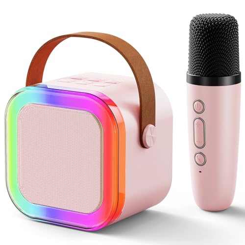 Kids Karaoke Machine for Girls: Professional Wireless Mini Portable Bluetooth Speaker with Microphone – Kids Music Singing Toys for 4,5,6,7,8,9,10 Year Old Girl Boy Christmas Birthday Gift Ideas