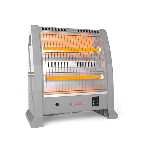Lifelong Dyno 800 Watts Quartz Room Heater for Home with 2 Power settings, ISI Certified, 2 Rod Heater for Room |Cord Length 1.5 Meter| 1 Year Manufacturer’s Warranty (LLQH925, Grey)