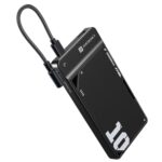 Portronics Luxcell Uno 10K 10000 mAh 22.5W Fast Charging Power Bank with Detachable Type C Cable, Ultra Slim Power Bank with Mach USB-A Output, Type C PD Output, Type C Input, Wake Up Button(Black)