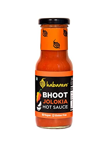 Habanero Bhoot Jolokia Sauce | World’s Hottest Ghost Pepper | Extra hot | Use as Condiment, Marinade or dip | 200g | Vegetarian | Vegan & Gluten Free | Enjoy 10 Servings