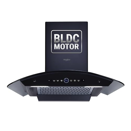 Whirlpool 75cm 1600 m3/hr BLDC Filterless Autoclean Kitchen Chimney | Free Installation | 11 Yrs WARR on Motor and 5 Yrs Comprehensive| CGFL PRO 750 BLDC HAC BK HOOD| Black| Touch Control| RPM Display