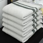 Athom Living Ecosaviour Premium Cotton Bath Towel Pearl White (Pack of 5)