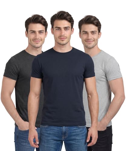 Scott International Men’s Regular Fit T-Shirt | Men’s T-Shirt | Tshirt for Man | Pack of 3 Tshirts | Tshirt for Men Stylish | Round Neck Tshirts Multicolour