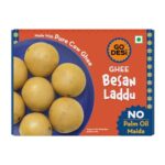 GO DESi Ghee Besan Laddu – 150 grams | Made with Pure Cow Ghee | No Palm Oil or Maida | Sweets |