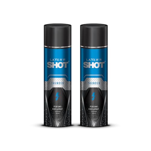 Layer’r SHOT Thunder Body Spray for Men, 120ml Pack of 2