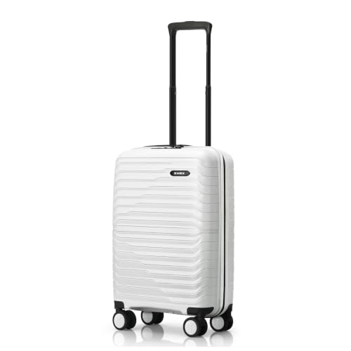HRX Kyoto Cabin Size White Polypropylene Hard Shell Suitcase – Premium Travel Trolley Bag with 8 Spinner Wheels, Number Lock & Water Resistant Body