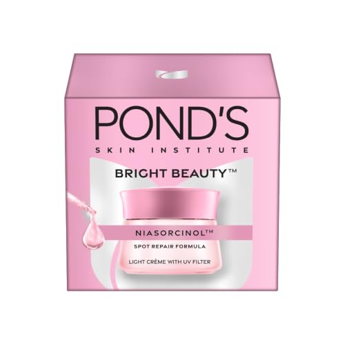Pond’s Bright Beauty Light Cream with UV Filter | Niasorcinol | 100x Better than Vitamin C | Niacinamide | Fades Dark Spots, Brightens Skin, 50g