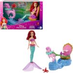 Disney Princess Ariel’s Rolling Chariot with Mermaid Fashion Doll & Figure, Inspired by Disney Movie