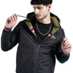 The Indian Garage Co Men Green Regular Fit Colourblocked Reversible Hooded Jacket