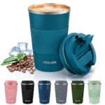Aolieh Thermal Mug With Leak-Proof Lid, Insulated Stainless Steel Travel Coffee Mug To Go for Hot and Cold Water, Tea (380 ml, Blue)
