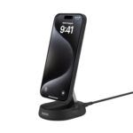 Belkin Magsafe Wireless 15W Qi2 Charging Stand | Magnetic Convertible Charger for Apple iPhone 16, 15, 14, 13 & 12 Series, Airpods and Other Magsafe Compatible Devices | Black