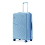 LAttitude by Provogue Meridian Medium Check-In Suitcase 65cm 24 inch Polypropylene Hard Trolley, 8 Spinner Wheels, 2-Pocket Convipack,Recessed Number Lock for Men & Women Twilight Sea Blue/Galaxy Blue