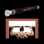 BOLDFIT Pull Up Bar For Home Wall Chin Up Bar For Home Workout Door Pullups Rod Stand Pull-up Bar(Black, Red)