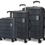 Kamiliant by American Tourister 3 Pc Harrier Edge 8W Set 56 Cm, 68 Cm & 78 Cm – Small, Medium & Large Polypropylene(PP) Hardside 8 Wheels Spinner Luggage Set/Trolley Bag Set (Iron Grey)