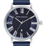 French Connection Stainless Steel Spring-Summer 2023 Analog Blue Dial Men’s Watch-Fcn00045F, Band_Black
