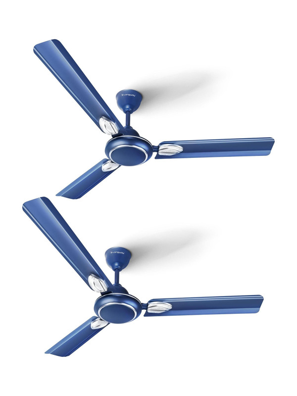 Longway Kiger | High Speed | Decorative with 2 Year Warranty Ultra High Speed 1200 mm Ceiling Fan(Silver Blue | Pack of 2)