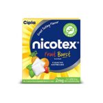 Cipla Nicotex Nicotine Sugar Free Gums 2mg | Helps to Quit Smoking | WHO – approved Therapy | 9 Gums each pack | Pack of 4 (Fruit Burst)