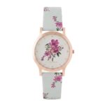 TEAL BY CHUMBAK Round Dial Analog Watch for Women|Jungle Flowers Collection| Printed Vegan Leather Strap|Gifts for Women/Girls/Ladies |Stylish Fashion Watch for Casual/Work